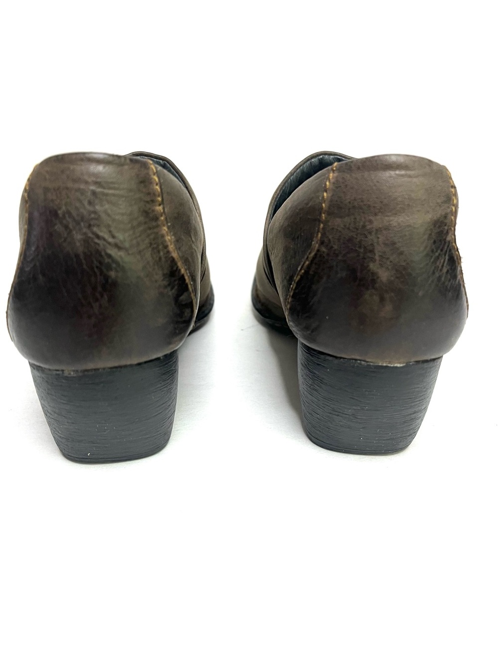 Born Kinney Brown Distressed Leather Slip-on Ankle Booties - Sz 7.5 - Picture 6 of 10